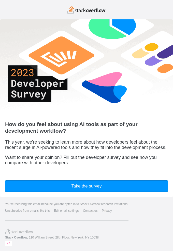 2023 Dev Survey: Are you using AI tools in your workflow?