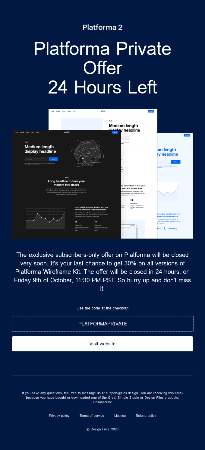 24 Hours Left - Platforma Private Offer - 30% Off