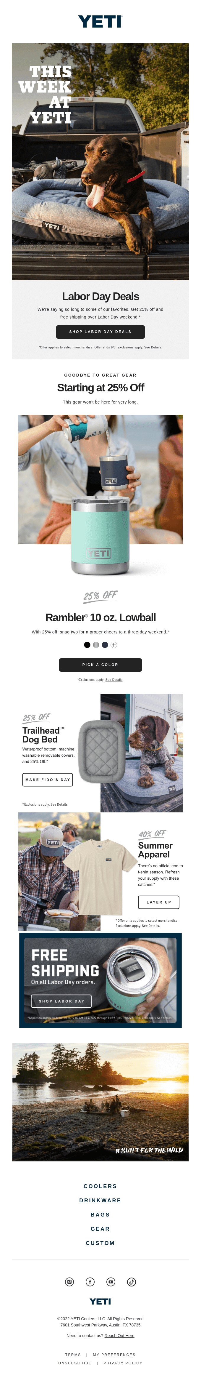 25% Off For The Three-Day Weekend
