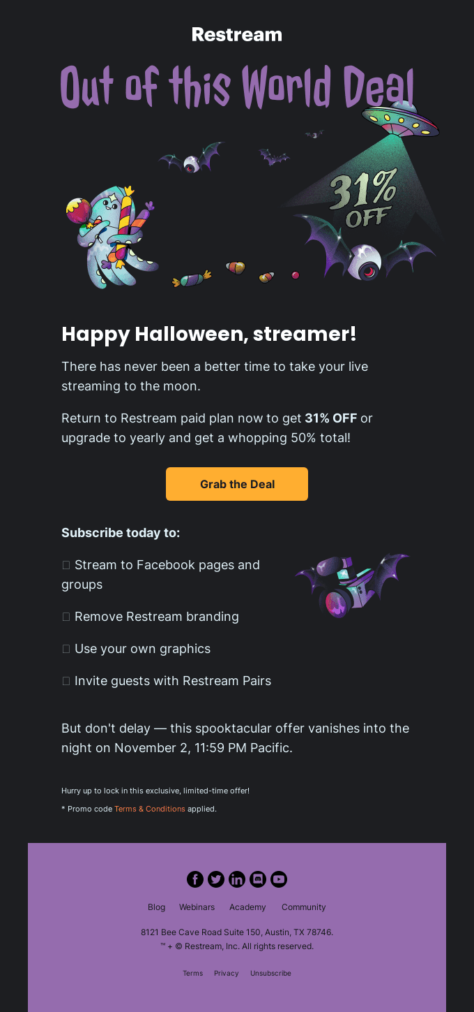🎃 31% Off screaming - er, streaming. An Out-of-This-World Deal!
