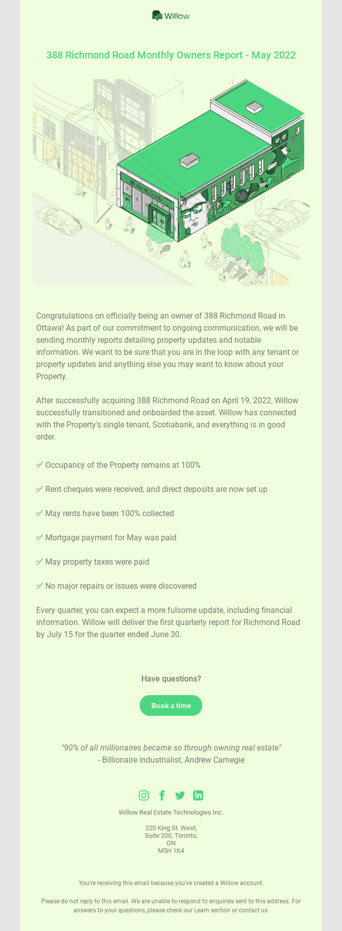 388 Richmond Road Monthly Owners Report - May 2022