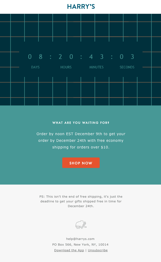 48 hours left for free shipping