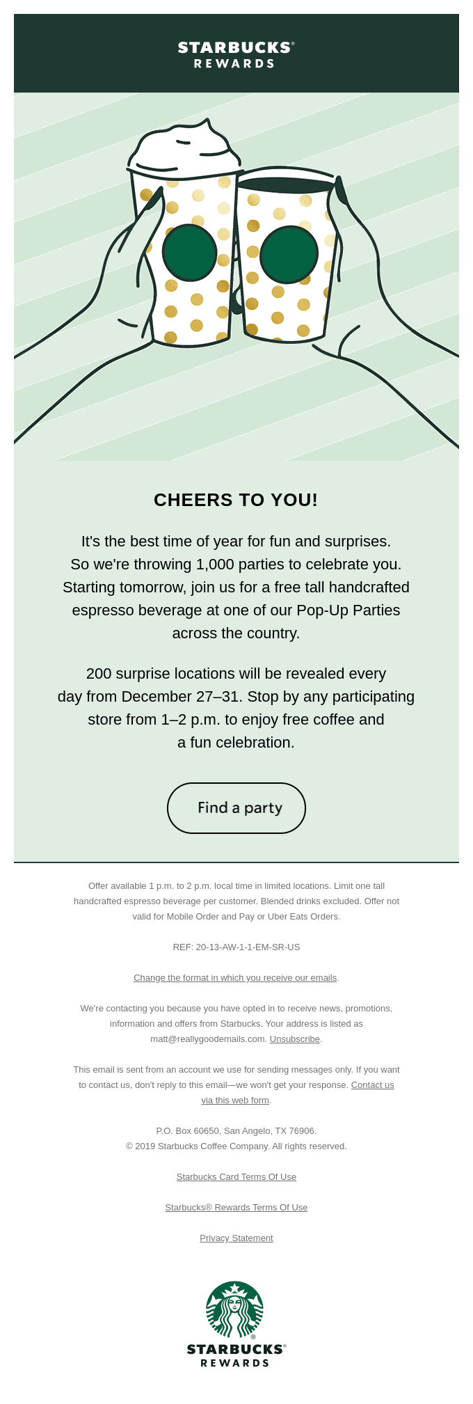 5 days. 1,000 parties. Lots of free es