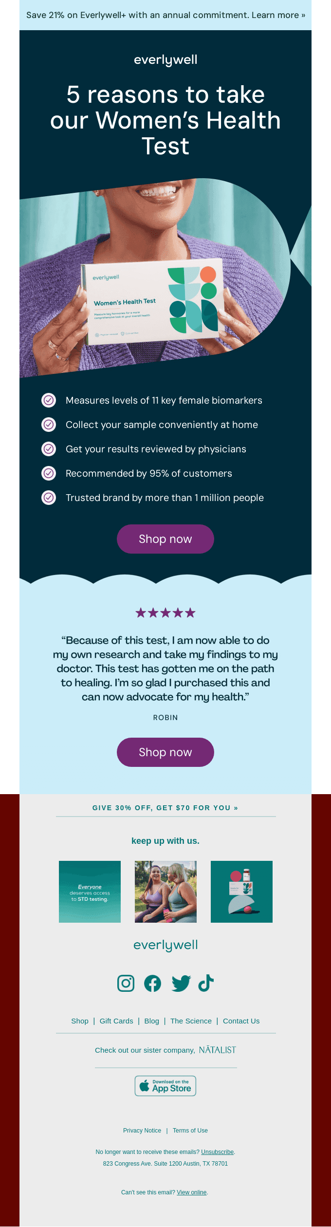 5 reasons to try our Women’s Health Test