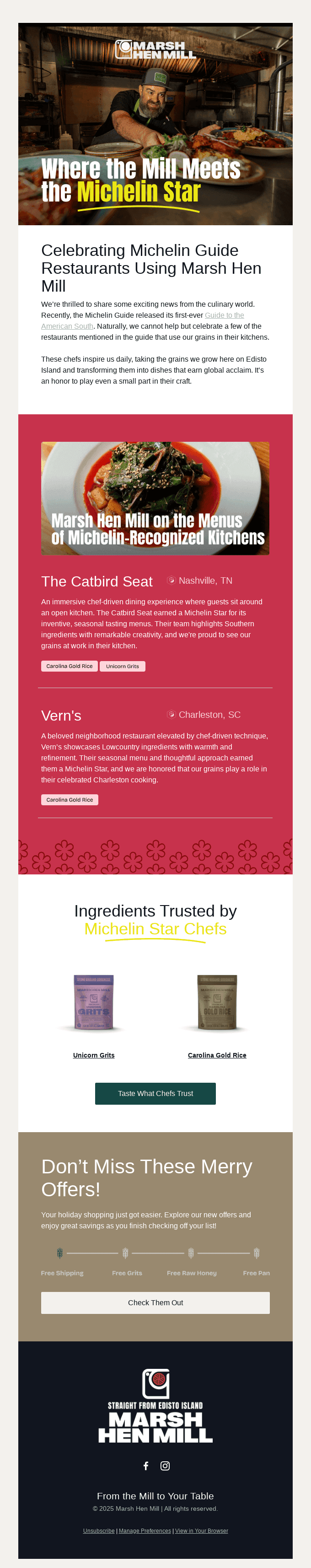 A Big Year for Michelin-Guide Restaurants using Marsh Hen Mill!