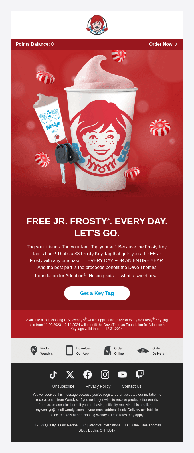 A FREE Jr. Frosty every day for a year?