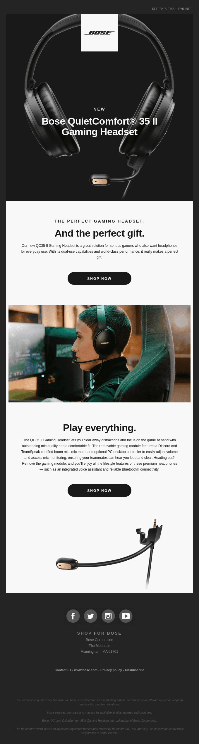 A gift for gamers | NEW Bose QC35 II Gaming Headset