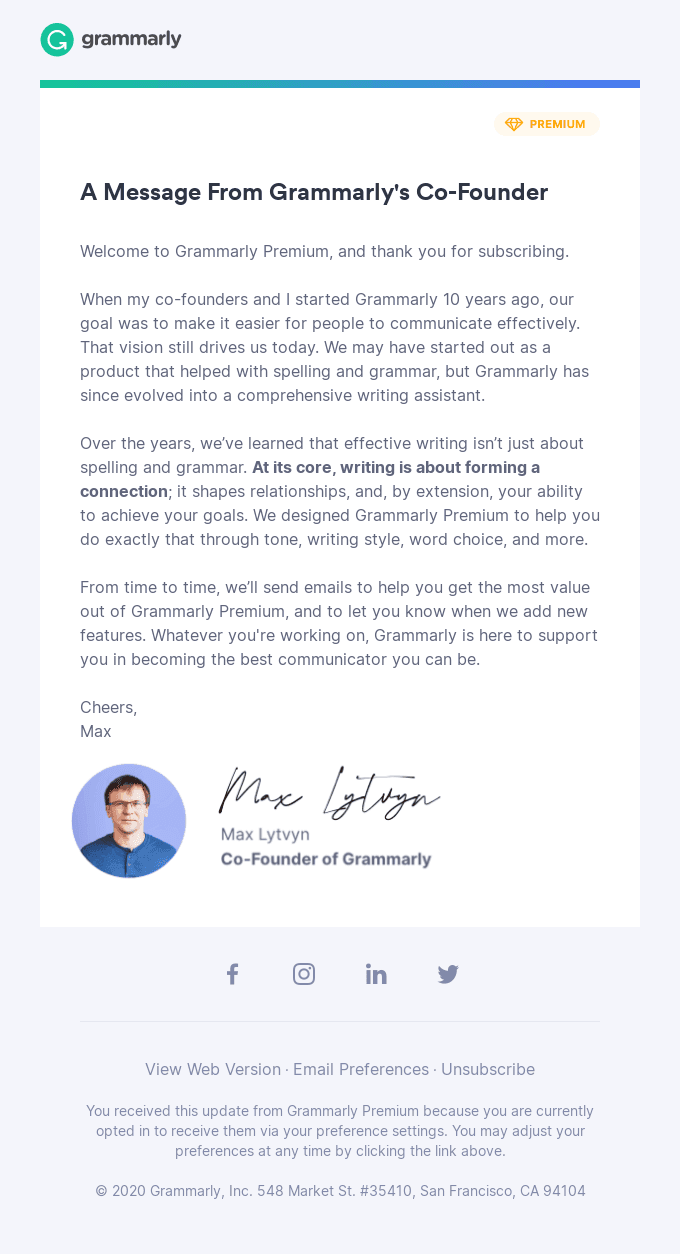 A Message From Grammarly's Co-Founder, Max Lytvyn