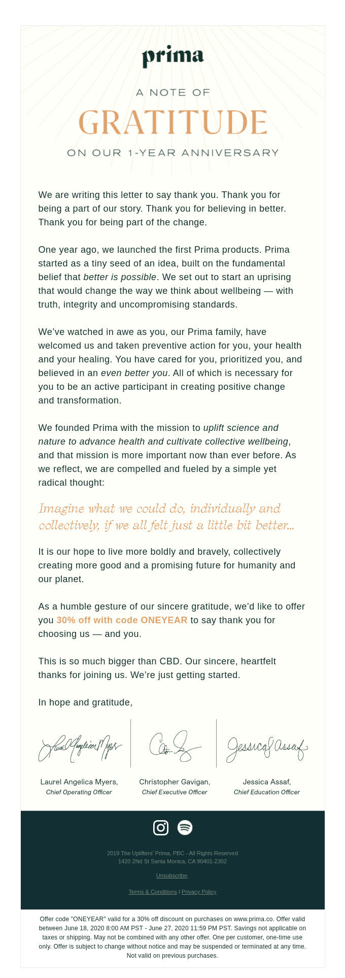 A message of gratitude from our Founders