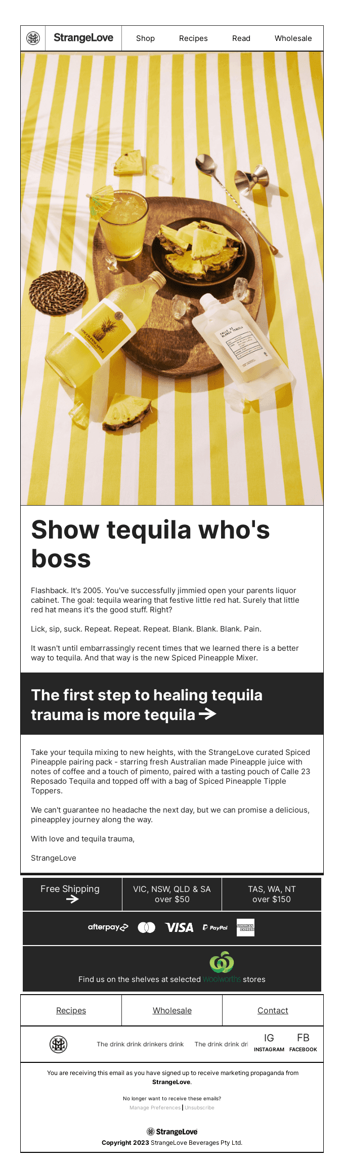 A mixed pack for those personally victimised by tequila
