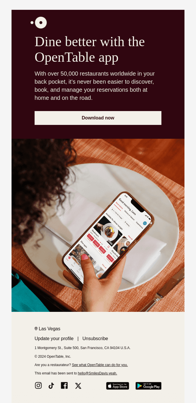 A portal to dining, in the palm of your hand
