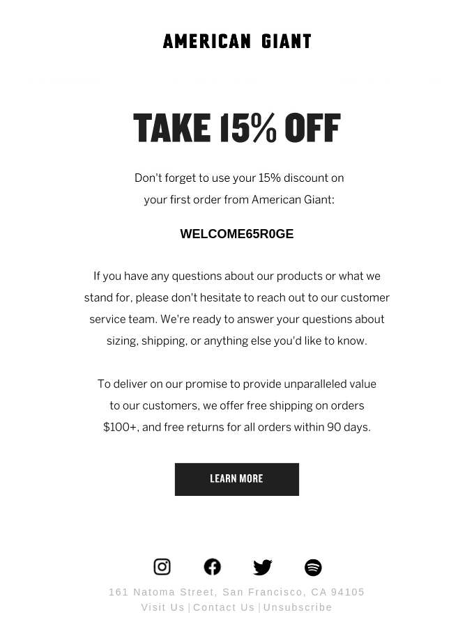 A special discount for you from American Giant