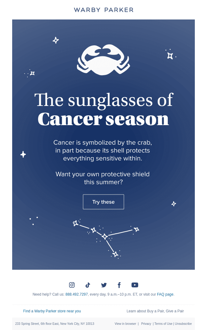 A zodiac sign ruled by the moon…