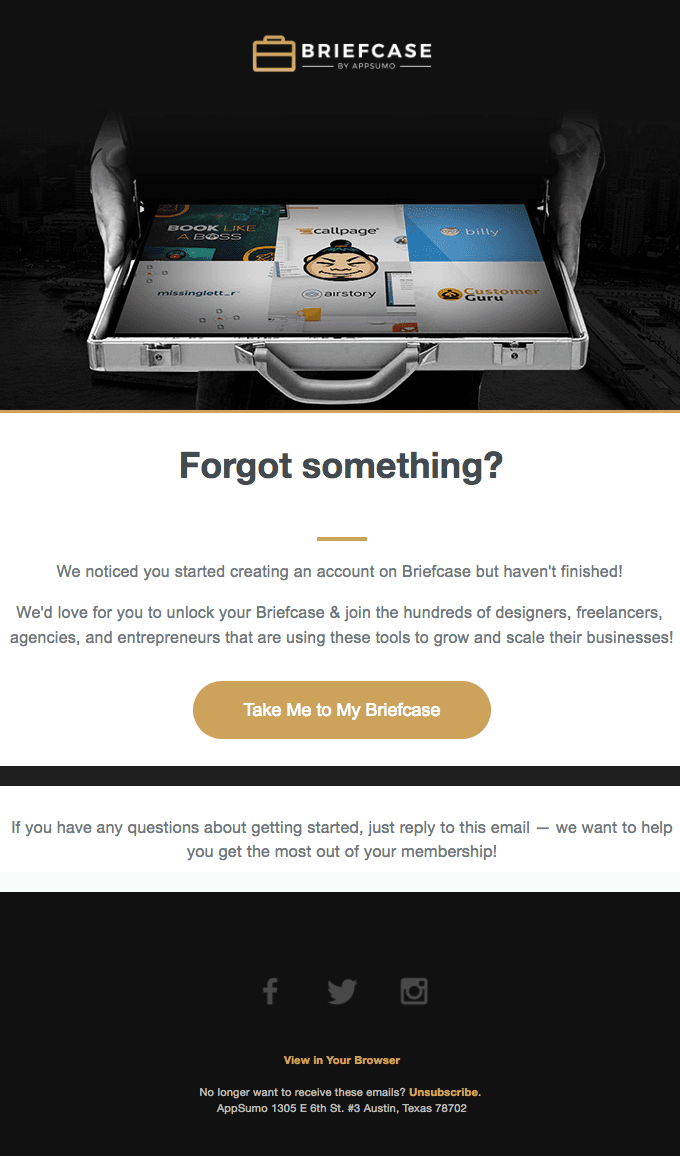 Access your Briefcase free trial