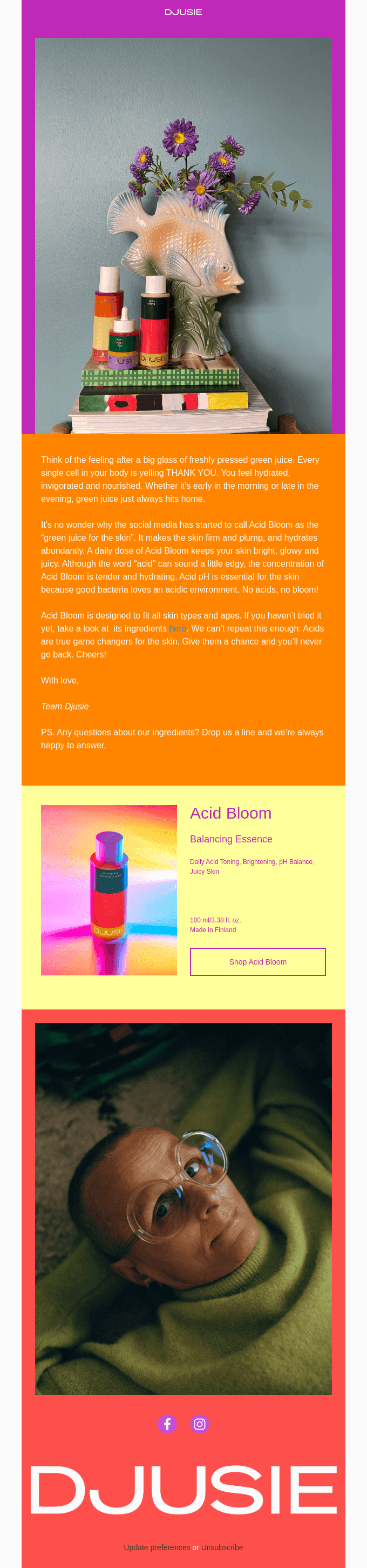 Acid Bloom – green juice for the skin