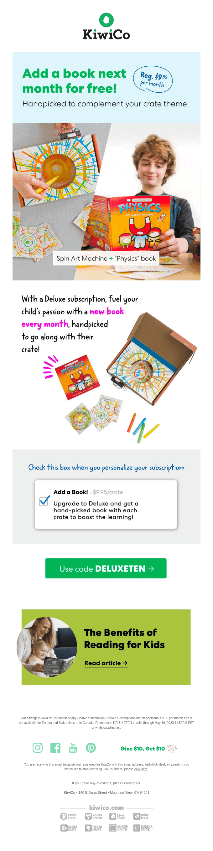 Add a book next month for FREE! Try a Deluxe subscription