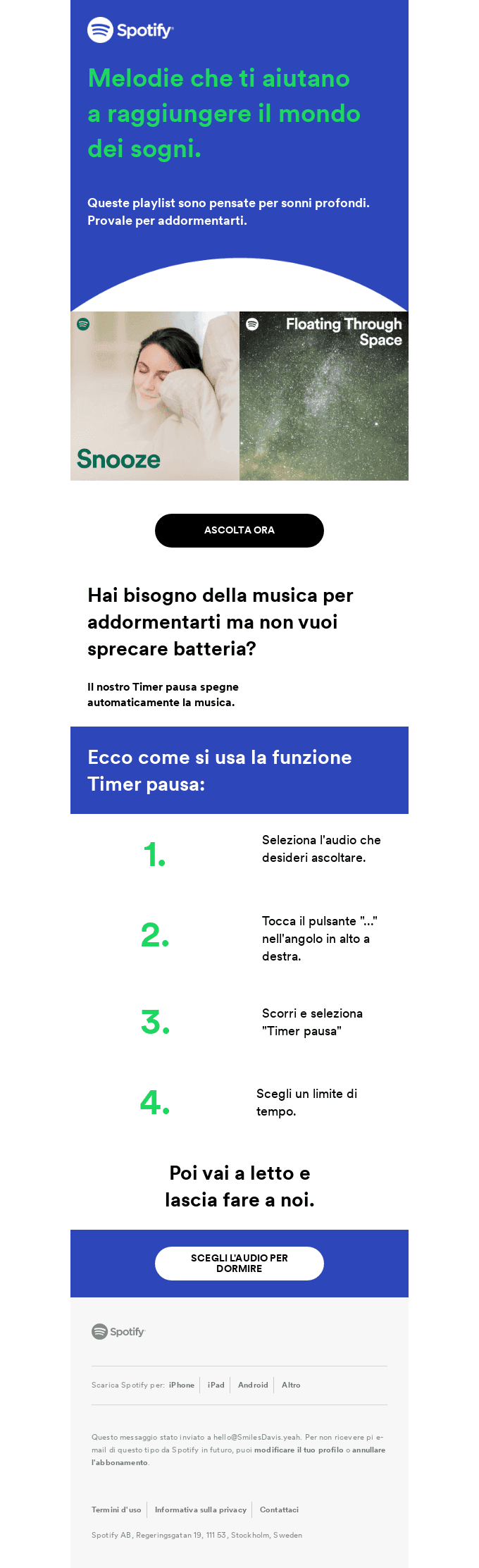 Addormentati sulle note più dolci.