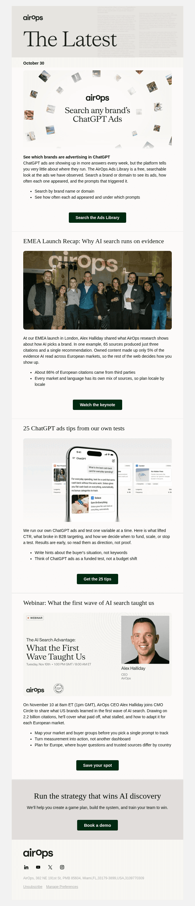 Search ChatGPT ads by brand (free)