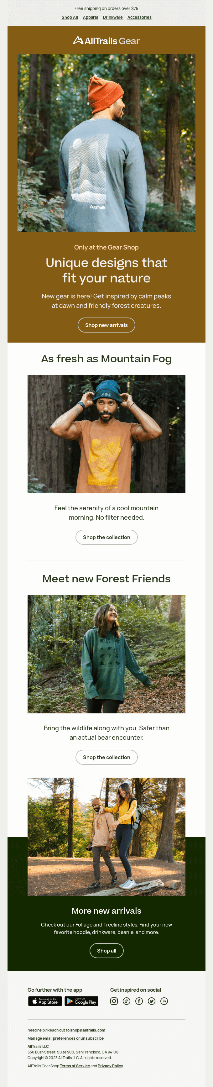 All new styles, inspired by nature’s artistry