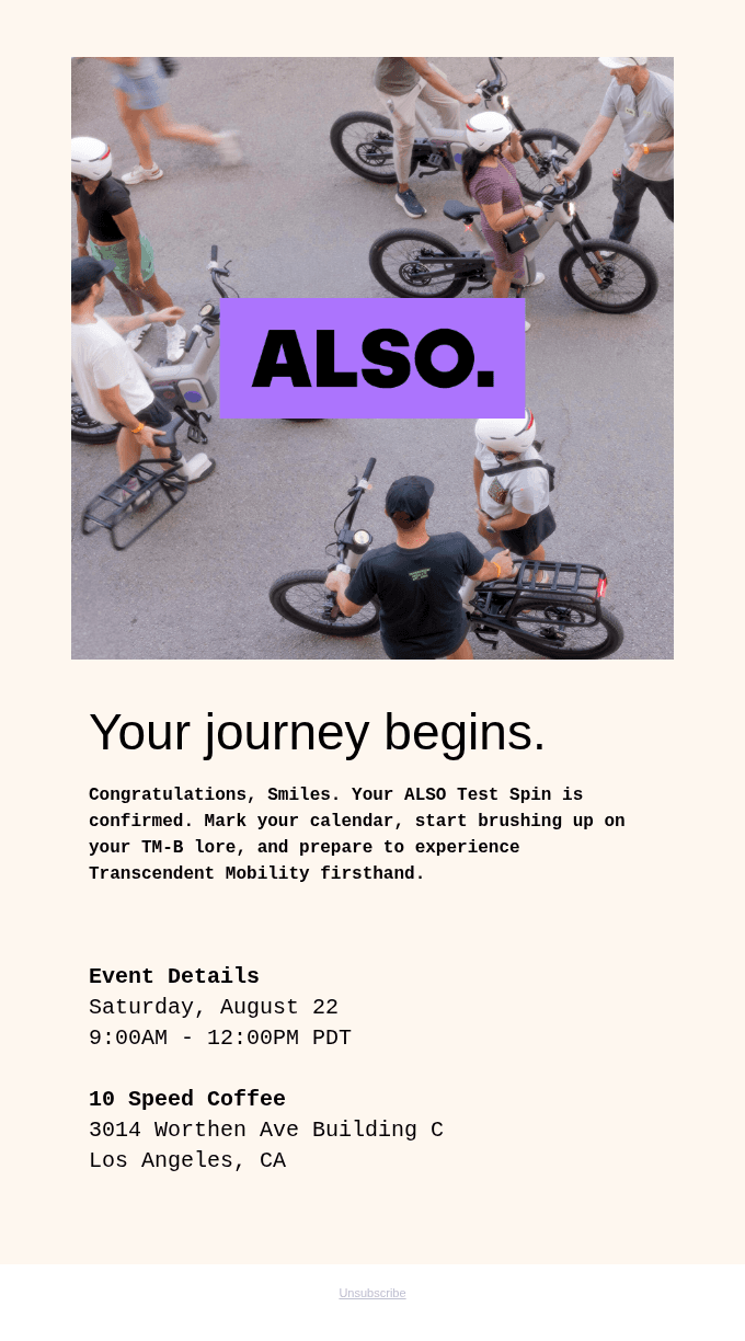 Your Test Spin is confirmed.