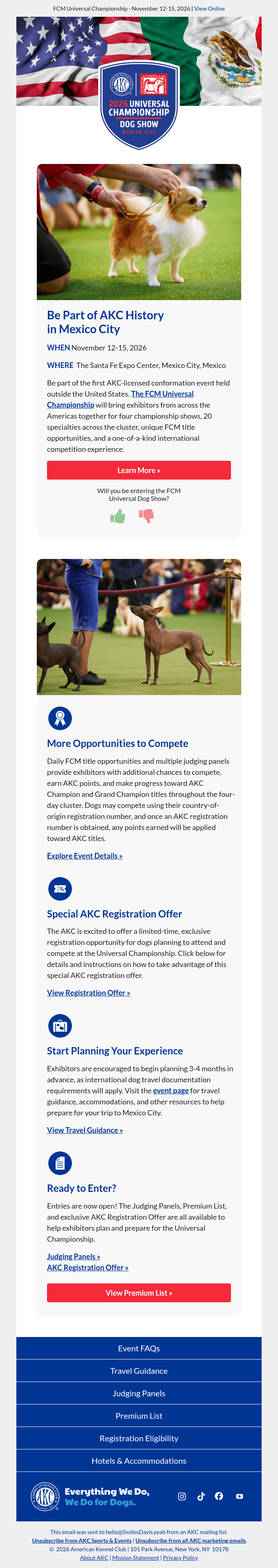 Be Part of AKC History in Mexico City
