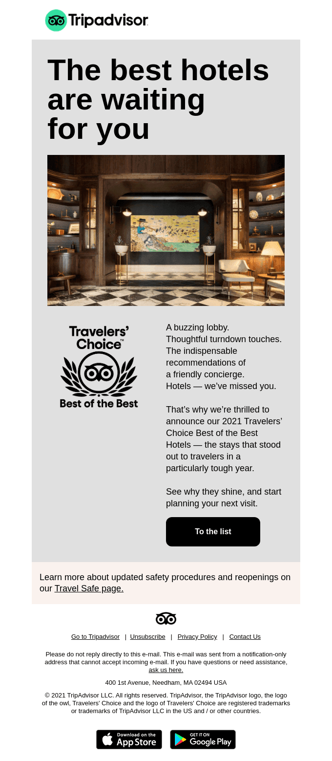 And the best hotels in the US are...