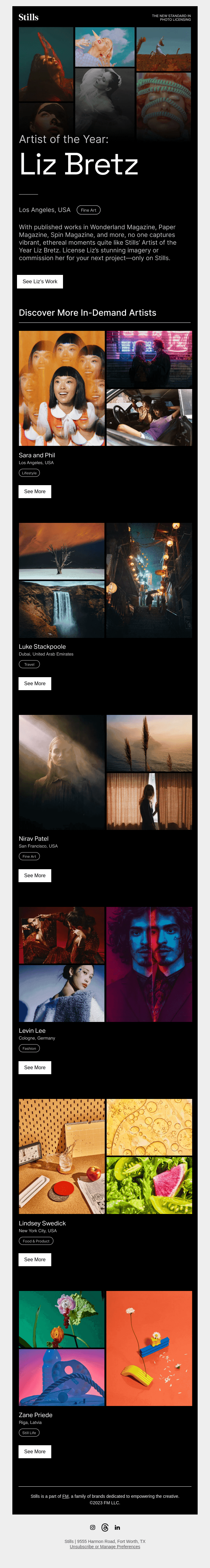 Announcing Stills' Artist of the Year