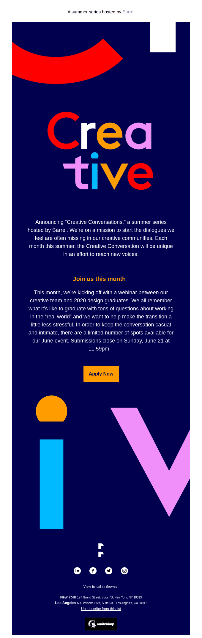 Announcing the Creative Conversations summer series 🌞