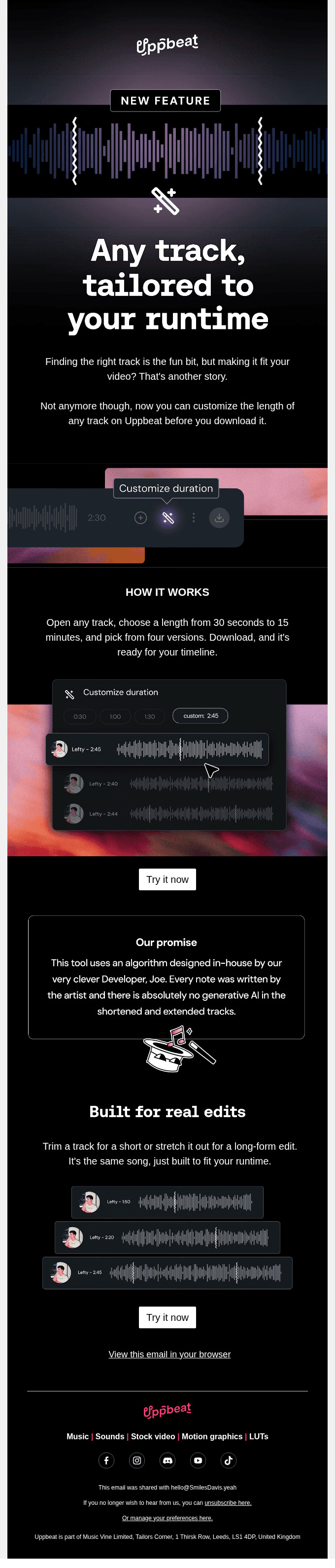 Any Track Cut to your Runtime
