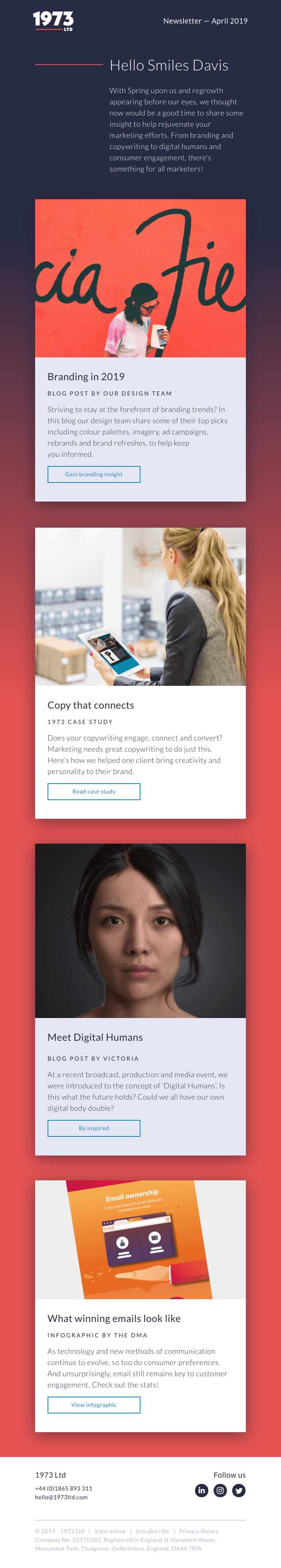 April Newsletter - Rejuvenating your marketing efforts