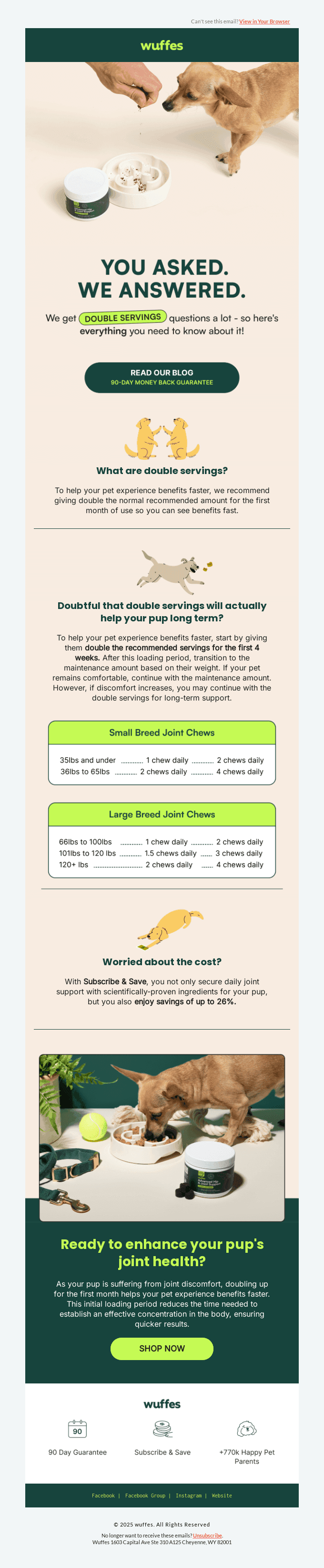 Are double servings needed for your pup?