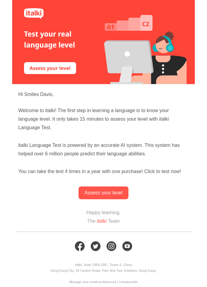 Assess your language level quickly with italki Language Test!