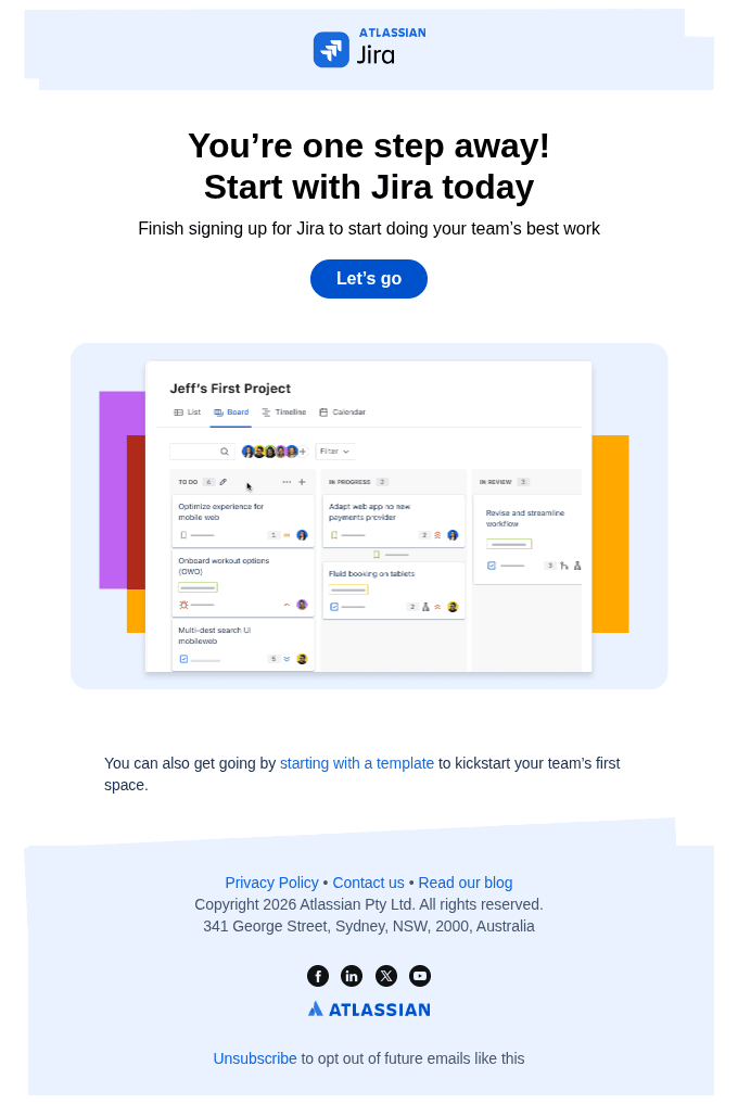 📌 Reminder: create your first Jira project