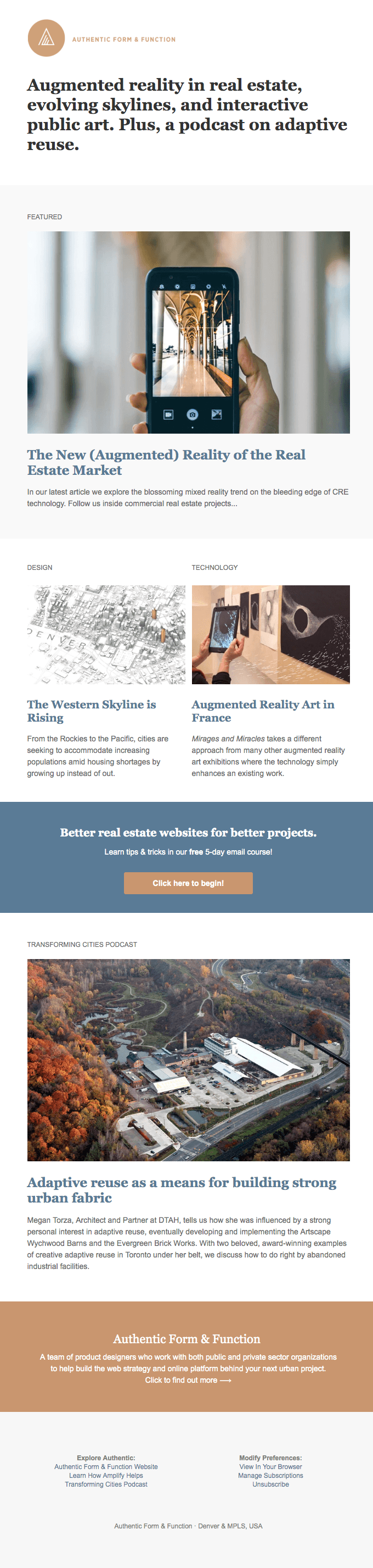 Augmented reality in real estate, evolving skylines, and interactive public art.