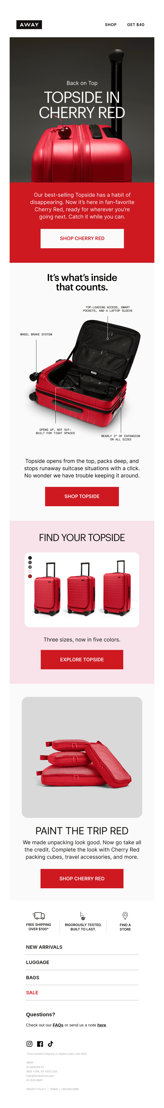 Just landed: New Topside in Cherry Red 🍒