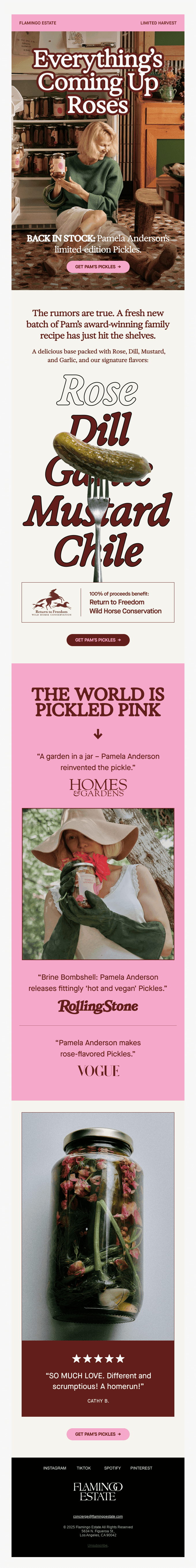 BACK IN STOCK: Pamela Anderson’s Pickles