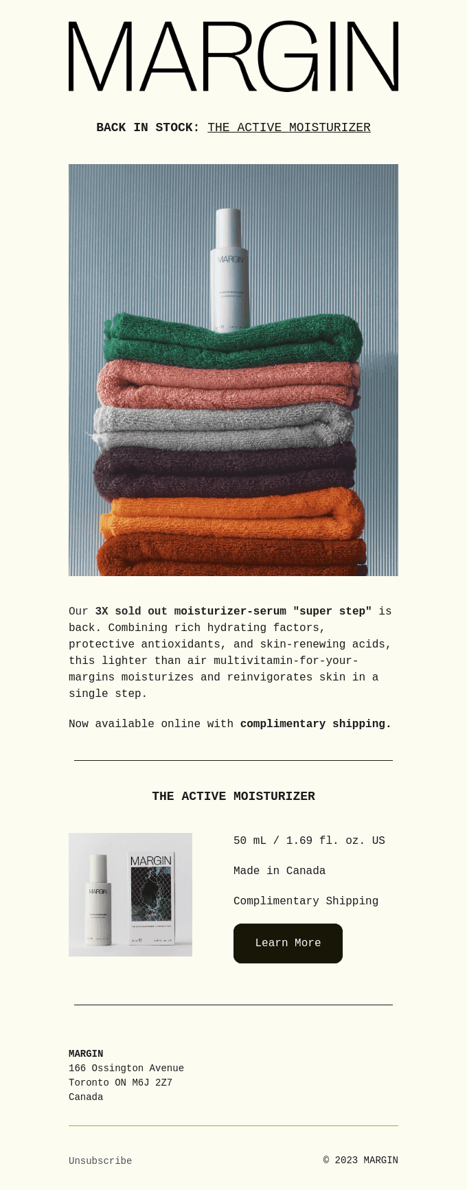 Back In Stock: The Active Moisturizer