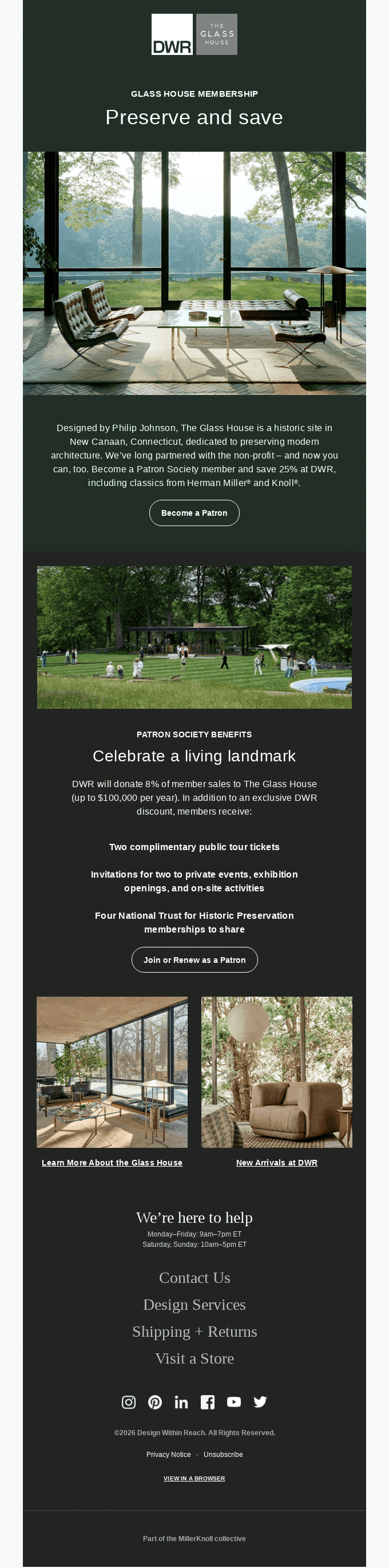 Become a Glass House Patron Society member