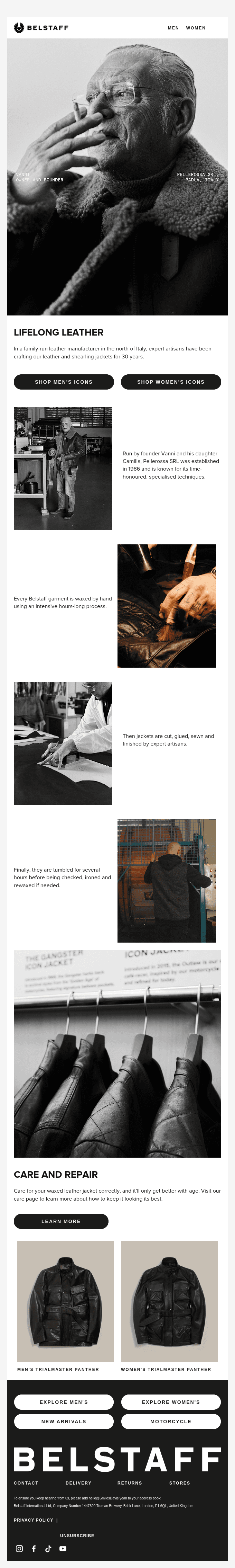 Lifelong Leather, Crafted in Italy