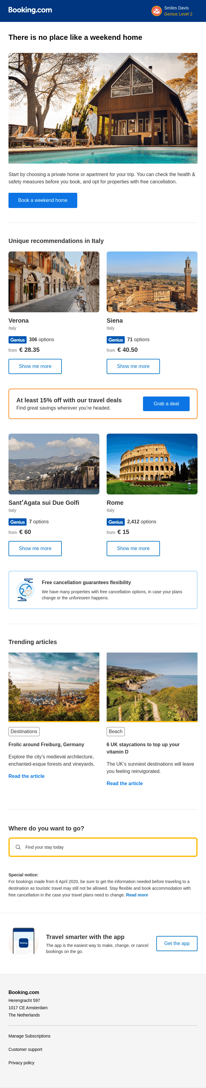 Ben, travel locally — take a weekend trip