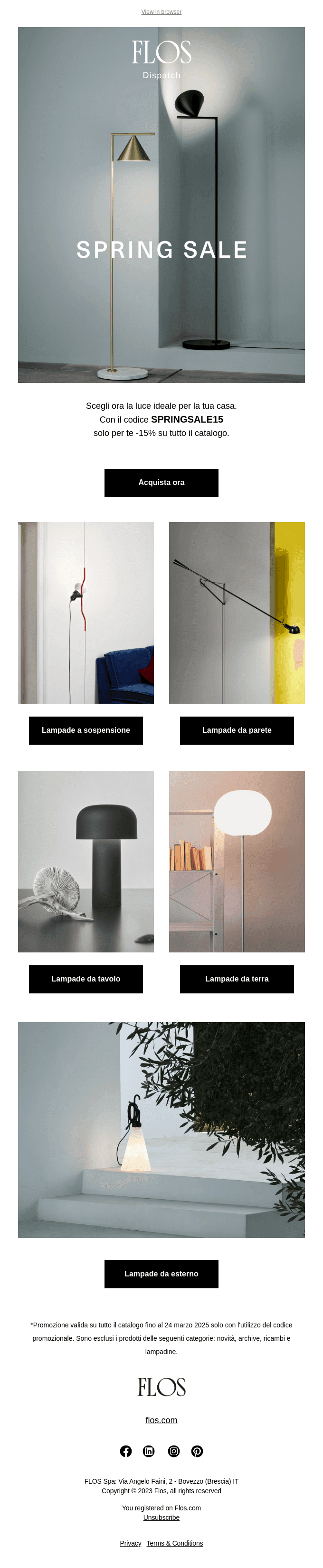 Benvenuto in Flos. La Spring Sale ti aspetta