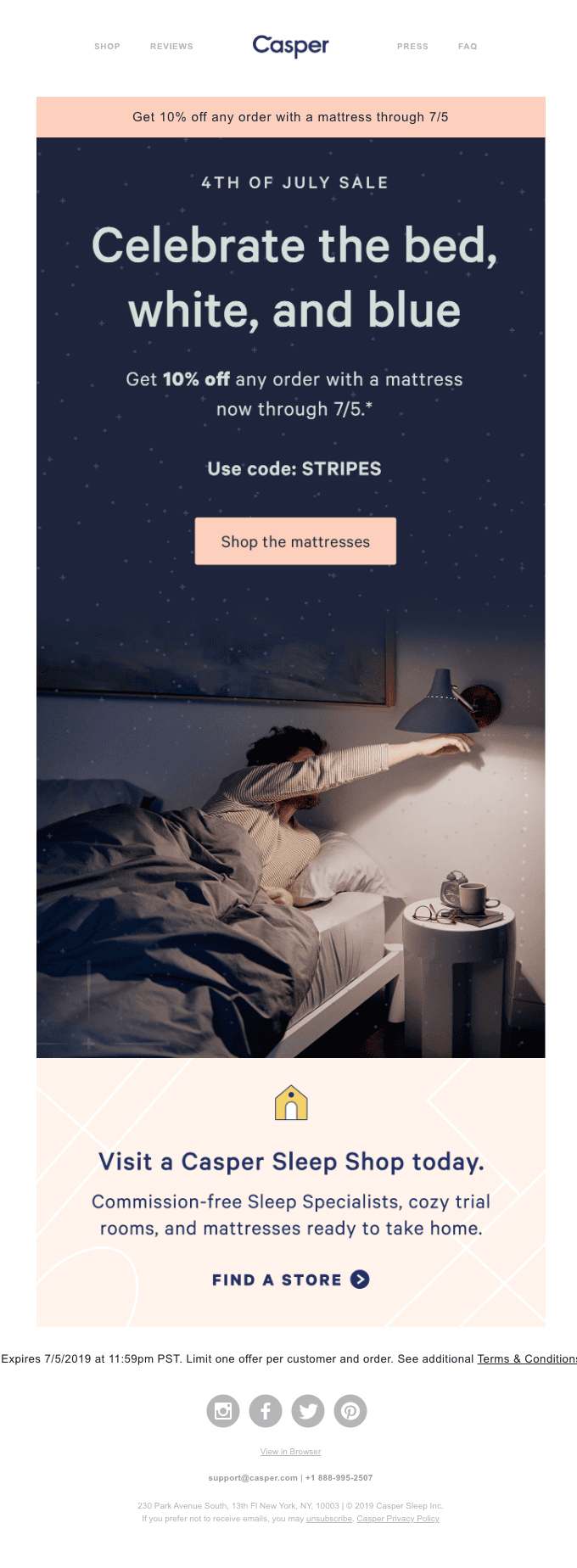 Best place to catch the fireworks? In bed.