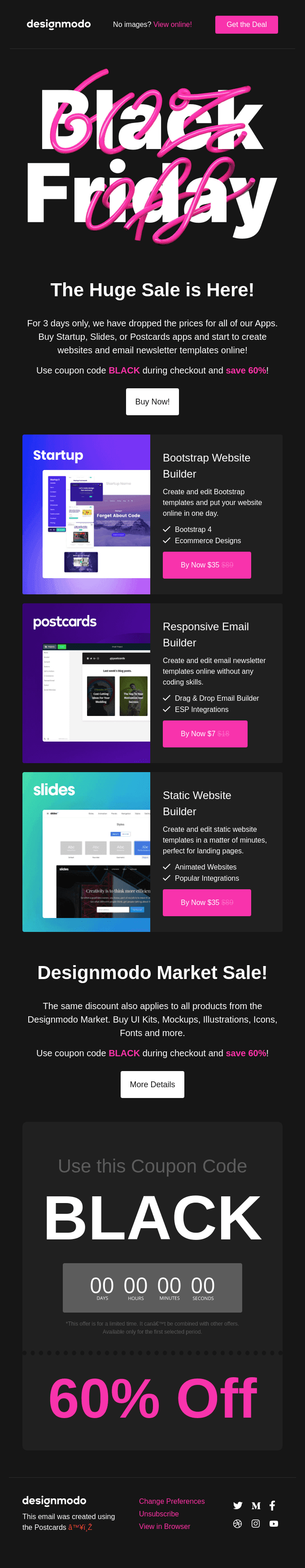 Black Friday Deal: Buy Postcards, Startup or Slides and Save 60%! 🙃