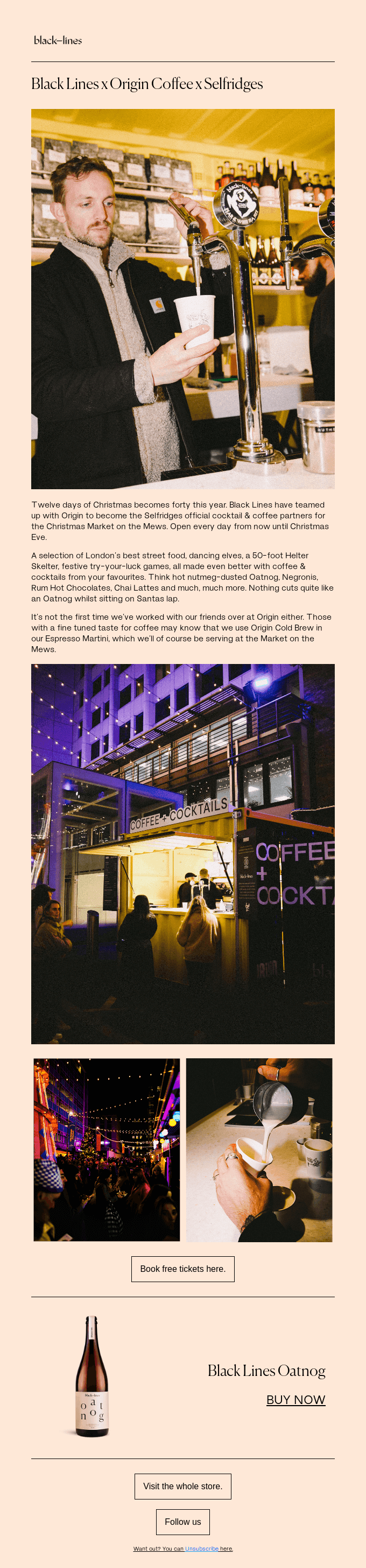 Black Lines x Origin Coffee x Selfridges