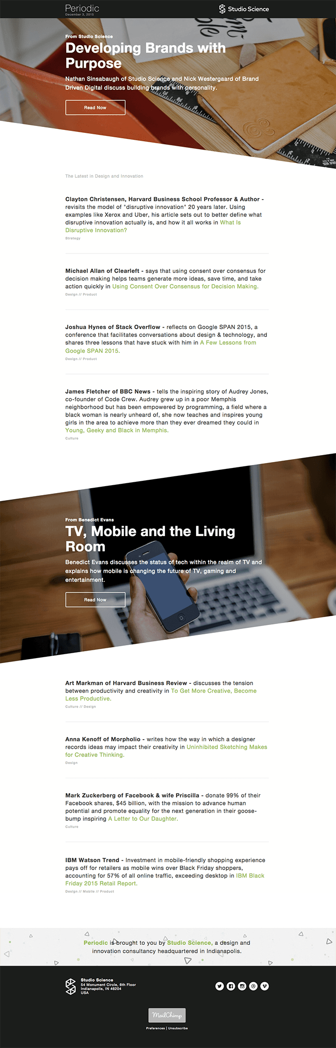 Brands with Purpose, Disruptive Innovation, Decision Making and More…