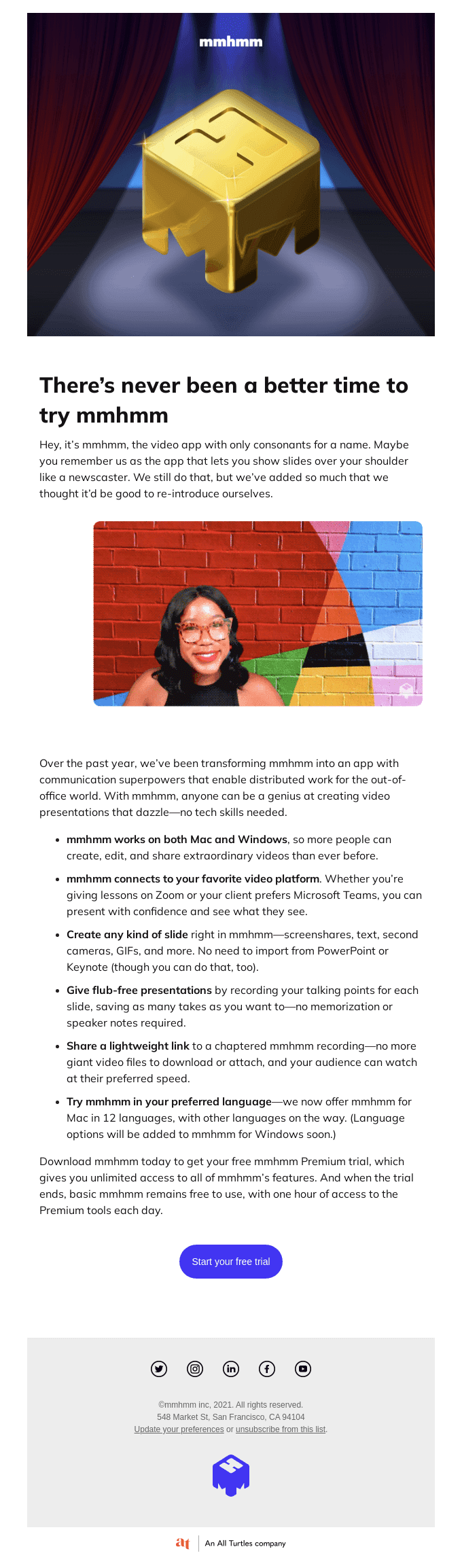 Bring life to your video calls with your free mmhmm Premium trial