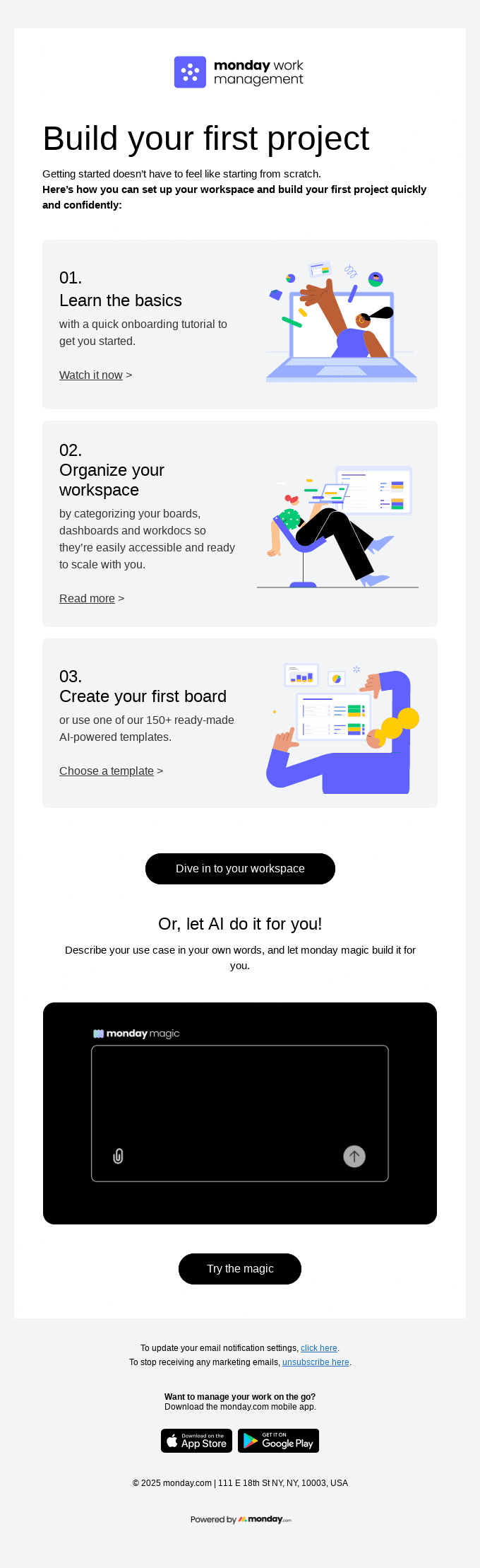Build your first project in 3 steps