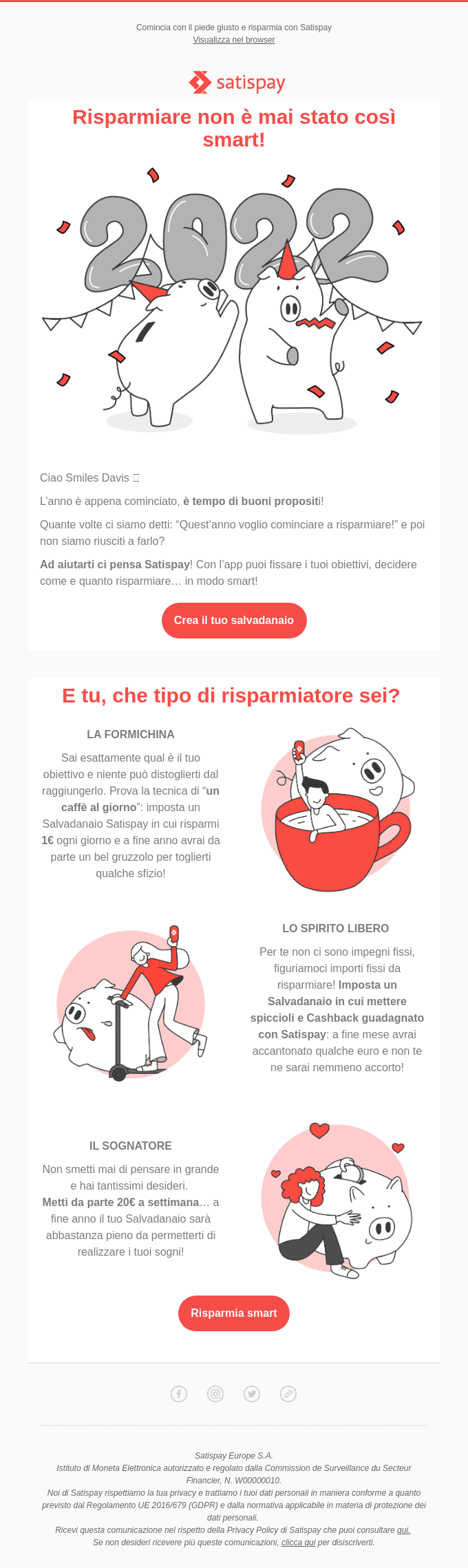 Buoni propositi per il 2022? Pensaci con Satispay!