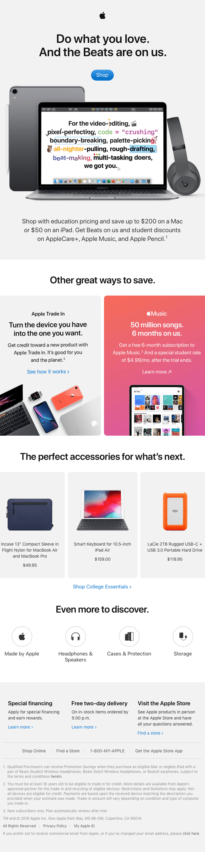 Buy a Mac or iPad for college. Get Beats and more.