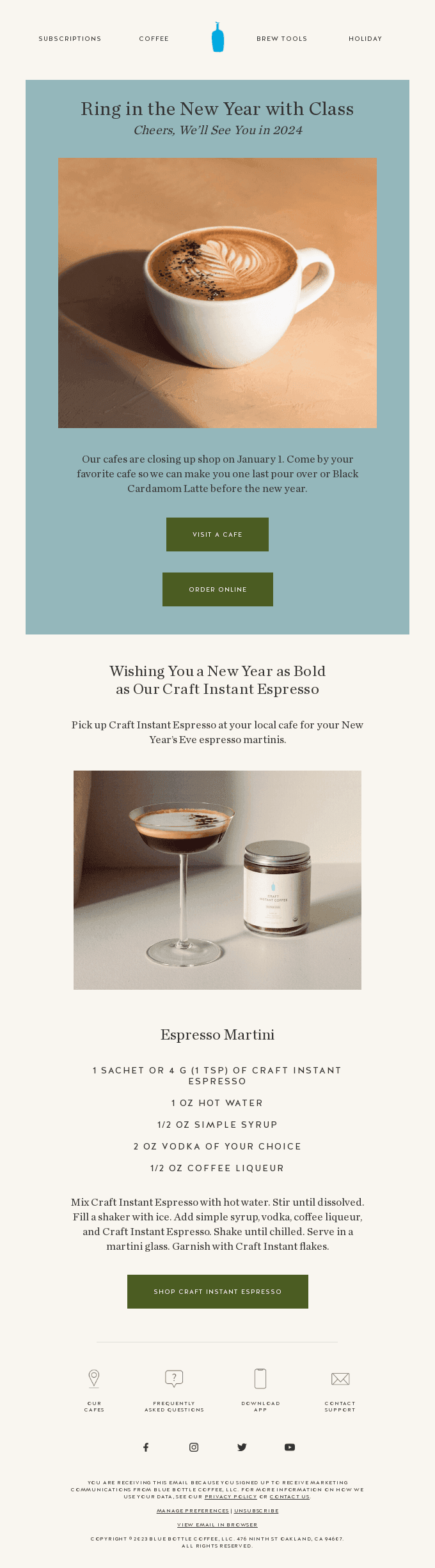 Cafes Are Closing but Ring in the New Year with Us